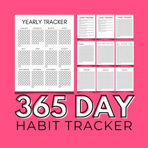 365 Days Habit Tracker | Yearly Habit Tracker | Habit Tracker Template | Daily Habit Tracker | Routine Checklist |  Annual Habit Challenge