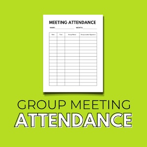 Group Meeting Attendance Sheet | Required Meeting Log | Group Attendance Forms | Group Attendance Logs | Signature Required Attendance Sheet