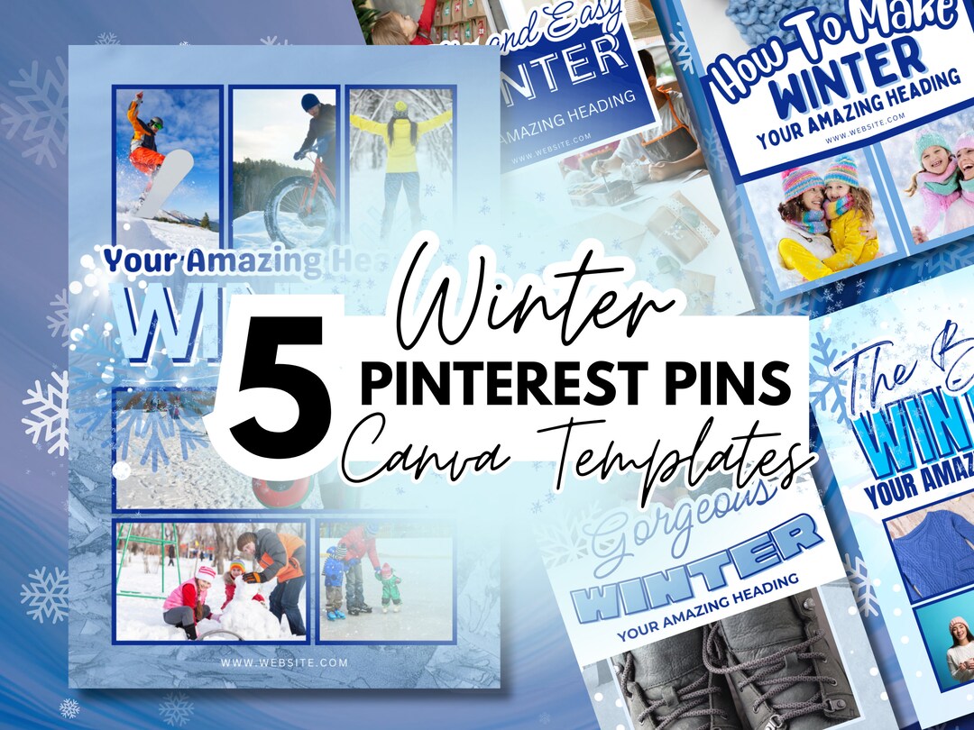 Winter Themed Pinterest Pin Canva Templates Pin Design Pinterest