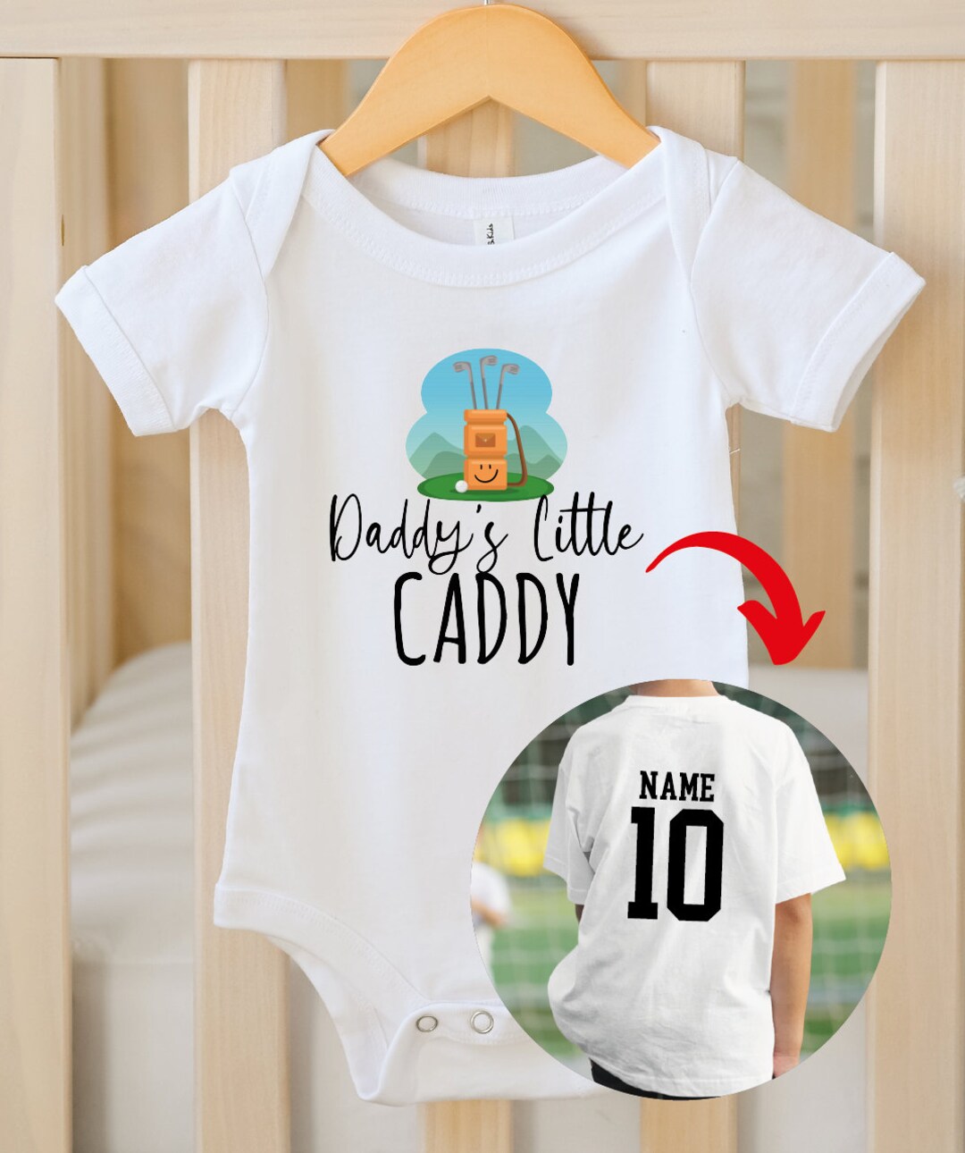 Custom Daddy's Little Caddy Onesie Daddy's Golfing Etsy