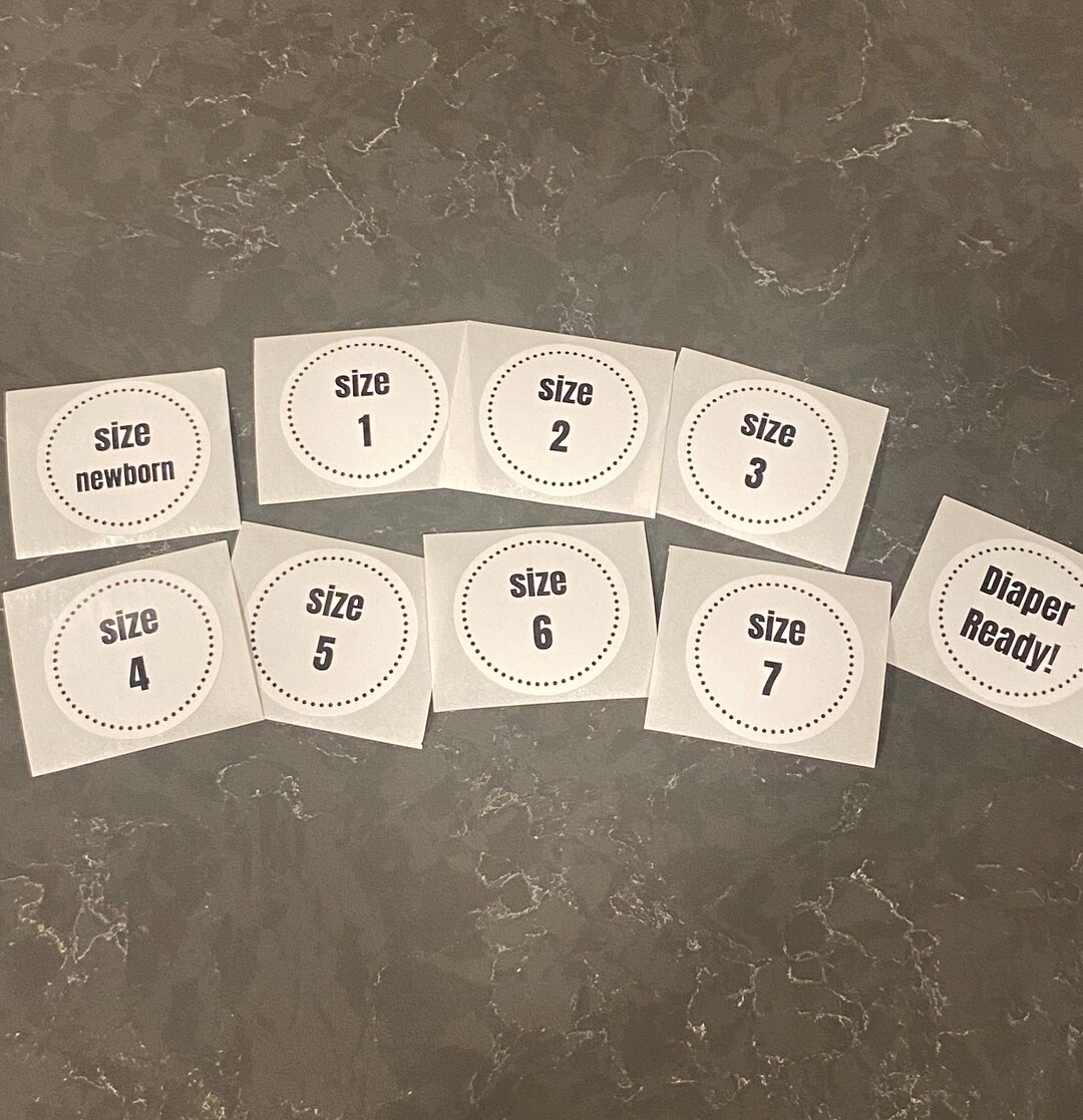 Diaper Size Stickers - Etsy
