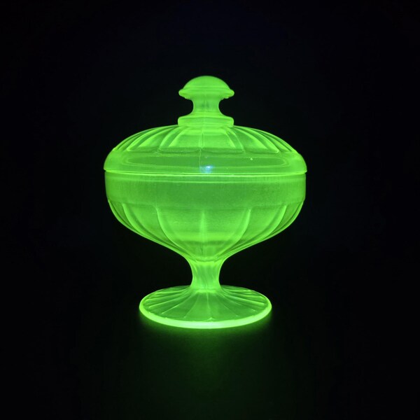 Vaseline Fenton Strech Candy Bowl