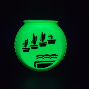 Uranium Milk Glass Fire King Vitrock Grease Jar