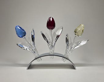 Swarovski Crystal Tulip Bouquet in Stand