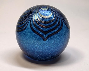 Robert Held アートガラス Robert Held Blue Iridescent Art Glass Vase Signed - Etsy