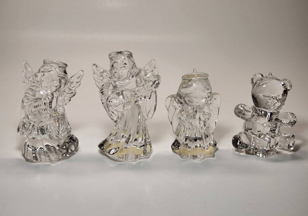 4 Waterford Crystal Angel Figurines Etsy