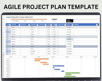Agile Project Plan Template: Excel Project Tracker (Digital Download)
