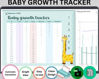 Baby Growth Tracker: Excel & Google Sheets (Digital)