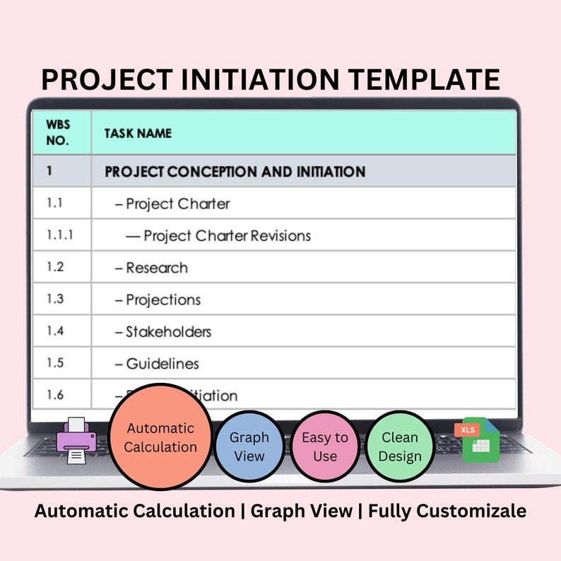 Project Initiation Excel Template Project Management Excel Spreadsheet ...
