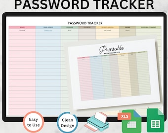 Printable Password Tracker: Fillable Password Keeper (Digital Download)