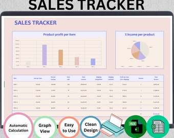 Etsy Sales Tracker Spreadsheet: Google Sheets & Excel (Digital)