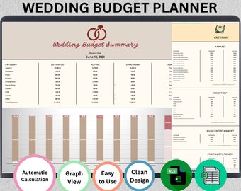 Wedding Budget Planner: Excel & Google Sheets (Digital)
