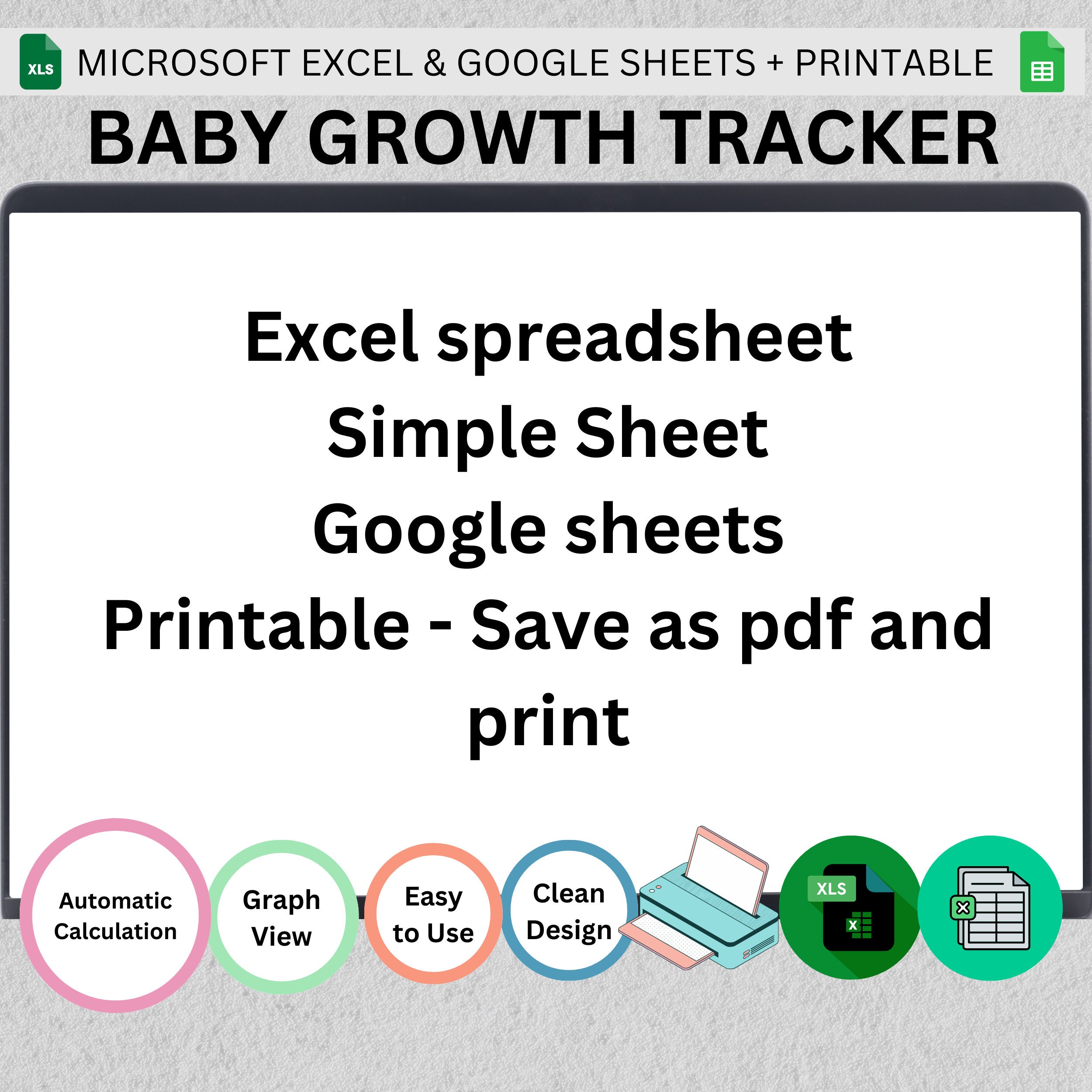 Baby Growth Tracker: Excel & Google Sheets (digital) - Etsy