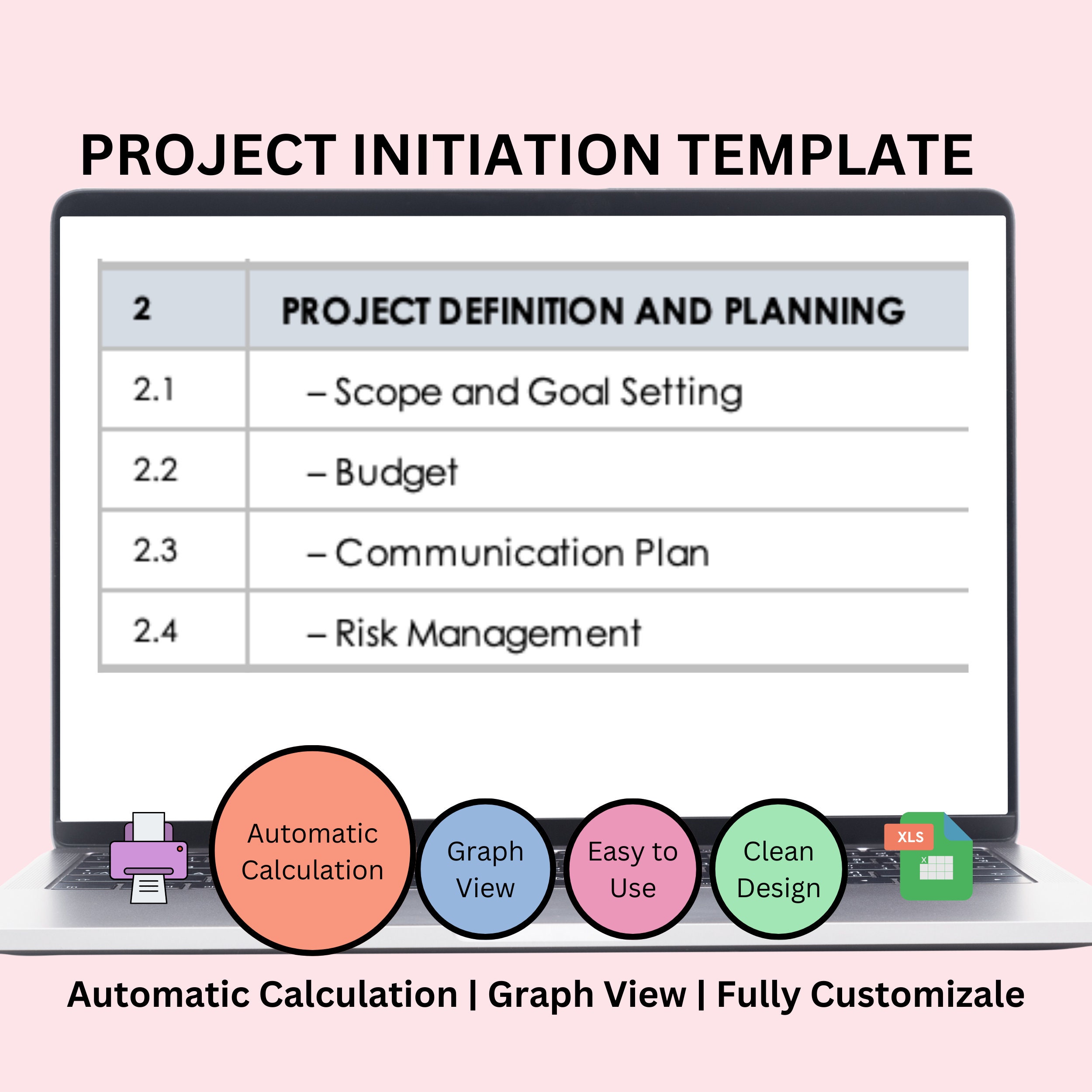 Project Initiation Excel Template Project Management Excel Spreadsheet ...