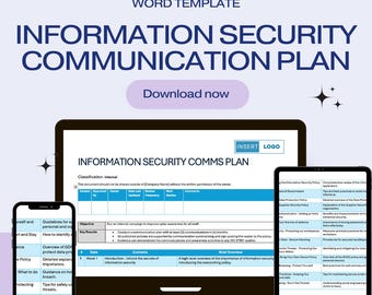 Information Security Communications Plan Word Template - ISO 27001 (Digital Download)