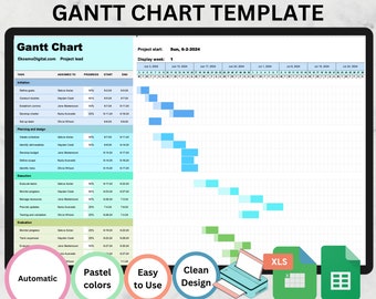 Modelo de gráfico de Gantt do Excel: Rastreador de Projetos (Download Digital)