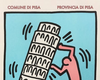 Keith Haring, 1990s - PISA - Exhibition poster printed in offset lithography