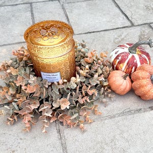 Fall Mini Wreath, Eucalyptus Wreath, Fall Candle Ring, Autumn Table Decor, Kitchen Wreath, Handmade Gift