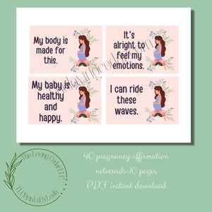 40 positieve zwangerschaps- en geboortebevestigingskaarten | PDF-download | Cadeau voor aanstaande moeders | Geweldige bron voor doula's
