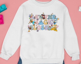 Let The Magic Blossoy Shirt, Disney Family Vacation Shirt, Disney Gift, Christmas T-Shirt, Birthday Gift Shirts, Cartoon Characters Gifts