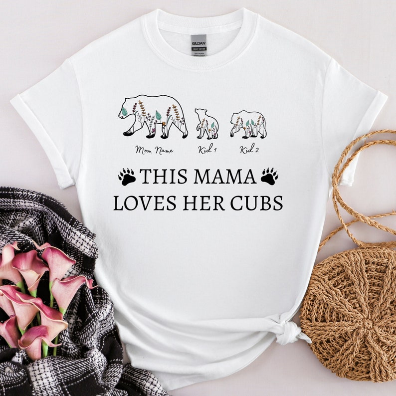 This Mama Loves Her Cubs Shirts Custom Mother's Day Shirt Custom Bear Mom Baby Shirt Motherhood Shirt Gift Mother's Day Gift image 1