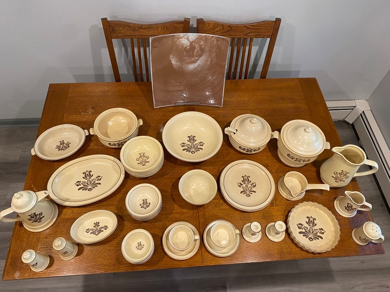1980s Vintage Pfaltzgraff USA Village Pattern 36 Piece Set Etsy
