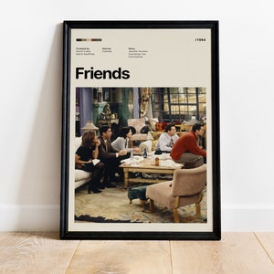 Friends Poster, Friends Poster Print, Minimalist Poster, Framed, Poster, Canvas For Living Room Home Decor
