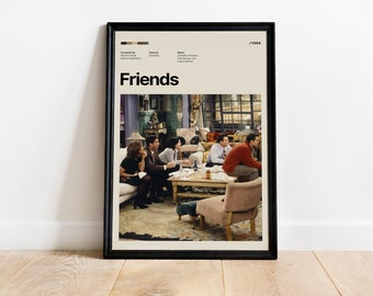 Friends Poster, Friends Poster Print, Minimalist Poster, Framed, Poster, Canvas For Living Room Home Decor