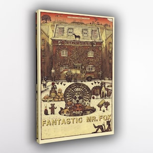 Fantastic Mr Fox, Wes Anderson Poster, Canvas Wall Art, Wall Decor,  , Room Decor, Home Decor, Movie Poster for Gift