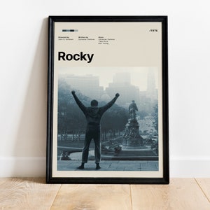 Póster de la película Rocky - Impresión minimalista de Rocky Balboa - Arte mural de películas - Impresión cinematográfica única - Regalo perfecto