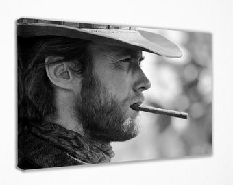 Plakat Clinta Eastwooda, Sztuka filmowa spaghetti western, Wydruk filmu kowbojskiego, Dekoracja ścienna Vintage Gunman