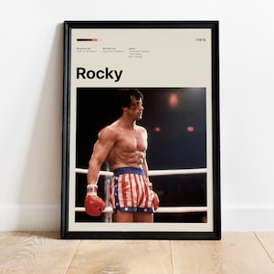 Póster de la película Rocky - Impresión minimalista de Rocky Balboa - Arte de pared de la película - Impresión de película única - Regalo perfecto