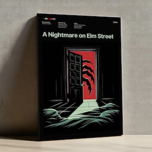 A Nightmare on Elm Street Art Print, Minimalist Horror Wall Art, Freddy Krueger Poster, Spooky Movie Decor, 80s Slasher Art Gift
