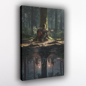 The Last of Us Poster, Ellie Spiel Leinwand Kunst, Apocalyptic Videospiel Wanddruck, Dark Forest Decor