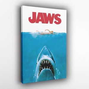 Jaws Poster, Canvas Wall Art, Wall Decor,  , Room Decor, Home Decor, Movie Poster for Gift