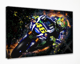Valentino Rossi Poster, MotoGP Racing Print, The Doctor Wall Art, Motorcycle Legend Decor