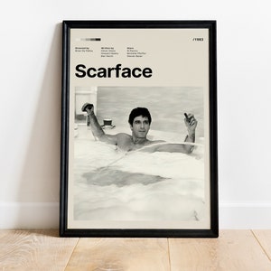 Scarface Poster, Al Pacino Movie Art, Vintage Gangster Film Canvas, Crime Drama Print, Classic Mafia Wall Decor