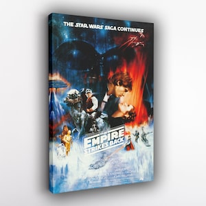 The Empire Strikes, Star Wars Poster Art, Star Wars Posters, Canvas Wall Art, Wall Decor, Room Decor, Home Decor, Movie Poster for gift