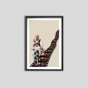 Cinema Paradiso Poster, Italian Film Art, Nostalgic Movie Print, Vintage Bicycle Wall Decor