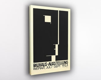 Stampa del manifesto della mostra Bauhaus: arte murale geometrica moderna di metà secolo