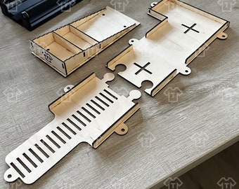Plantilla completa para adaptador rotatorio xTool RA2 Pro [Plantillas de corte de madera/acrílico de 3 mm]