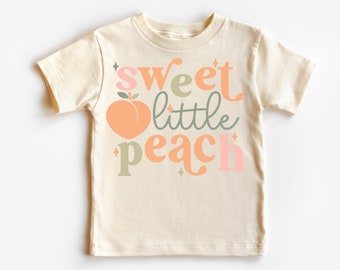 Sweet Little Peach Toddler Shirt - Cute Boho Kids Shirt - Natural Toddler Tee