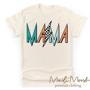 Mama Adult Shirt - Rocker Mom Shirt - Mom Lightning Bolt Adult Tee