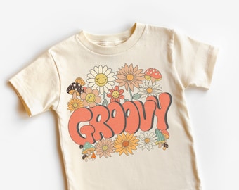 Groovy Kids Shirt - Boho Toddler Tee - Hippie Kids Flowers Shirt