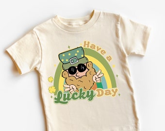 Have A Lucky Day Kids St Patrick's Day Shirt - Leprechaun Toddler Tee - Natural Kids Shirt