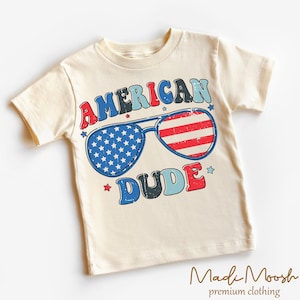 American Dude Kids Shirt - 4th Of July Shirt -  Boys Fourth Of July Shirt - Kids July 4th Tee - Independence Day Shirt - Kids T-Shirt