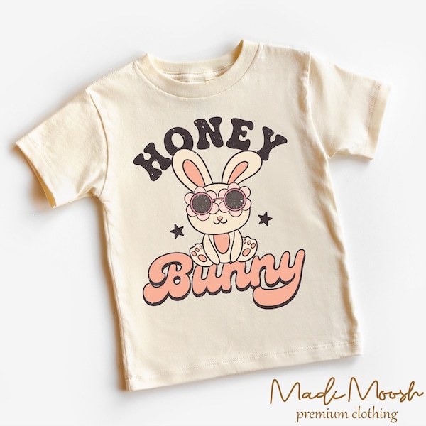 Honey Bunny Kids Easter Shirt - Hippie Easter Bunny Toddler Tee - Natural Kids Shirt