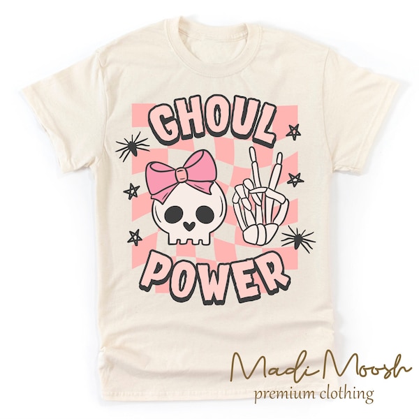 Ghoul Power Halloween Shirt - Girl Power Skull  Tee - Halloween Shirt - Adult, Youth, Toddler, Kids, & Baby