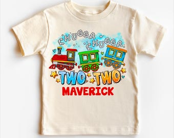 Chugga Chugga Two Two Train Birthday Shirt - 2nd Birthday Tee - Train Birthday Shirt - Second Birthday Tee - Kids Shirt