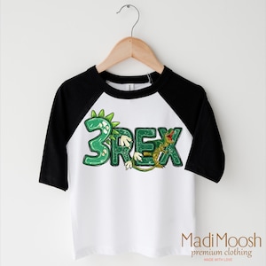 Personalized 3 Rex Dinosaur Birthday Shirt - Boys Dinosaur Birthday ...